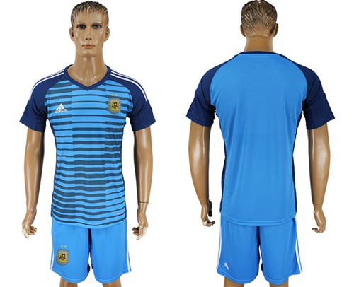 Argentina Blank Blue Goalkeeper Soccer Country Jersey